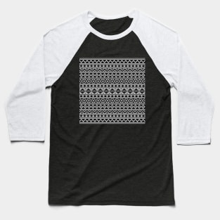 Aztec Essence II Black on Gray Pattern Baseball T-Shirt